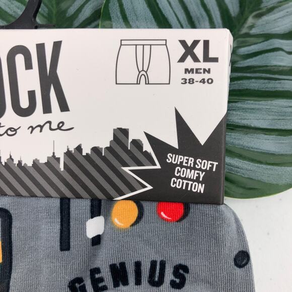 Sock It To Me Gray Black Science Genius Tech Atom Stretch Novelty Boxer Brief - Picture 4 of 7